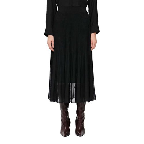 Veronika Maine Solid And Sheer Long Knit Skirt